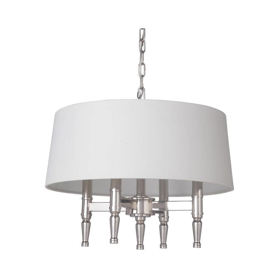 Craftmade Ella Polished Nickel Pendant Light Transitional Textured Glass Drum Pendant Light