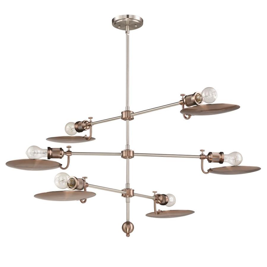 Craftmade Eclipse 6-Light Polished Nickel/Satin Rose Gold Transitional Chandelier