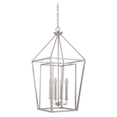 Craftmade Hudson 4-Light Polished Nickel Transitional Chandelier Craftmade Hudson 4-Light Polished Nickel Transitional Chandelier
