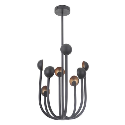 Craftmade Foundry 8 Light Matte Black Gold Leaf Modern Craftmade Foundry 8 Light Matte Black Gold Leaf Modern