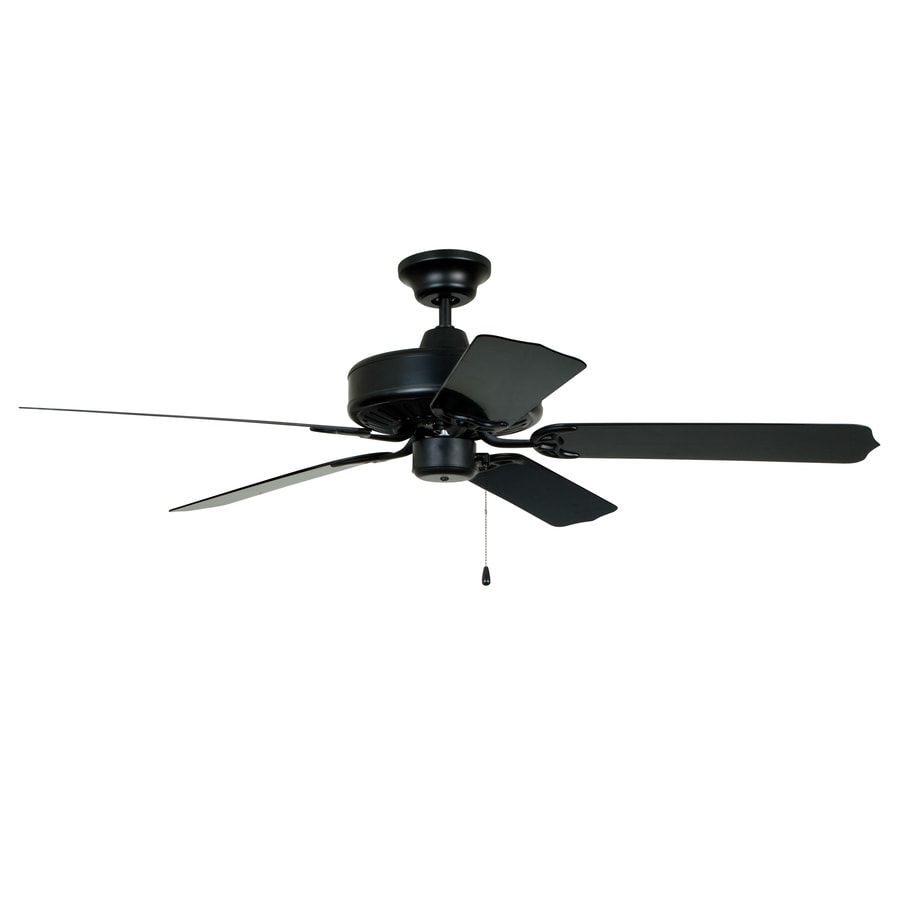 Craftmade Enduro 52-in Matte Black Indoor/Outdoor Ceiling Fan (5-Blade) in the Ceiling Fans 