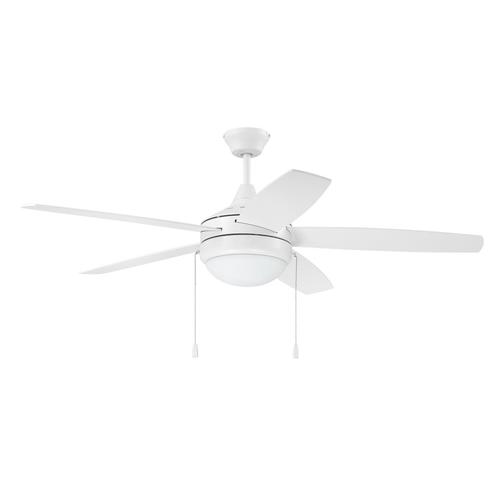 Craftmade Phaze White 52-in LED Indoor Ceiling Fan (5-Blade) in the