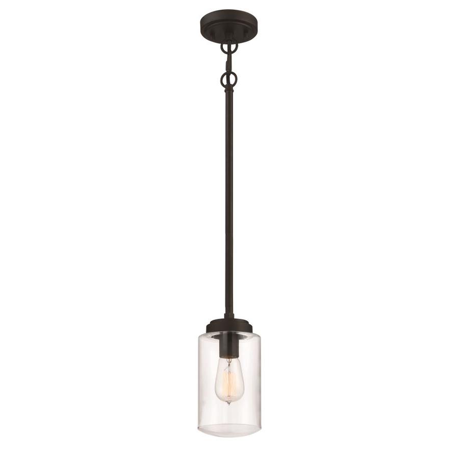 Craftmade Crosspoint Espresso Transitional Clear Glass Cylinder Pendant