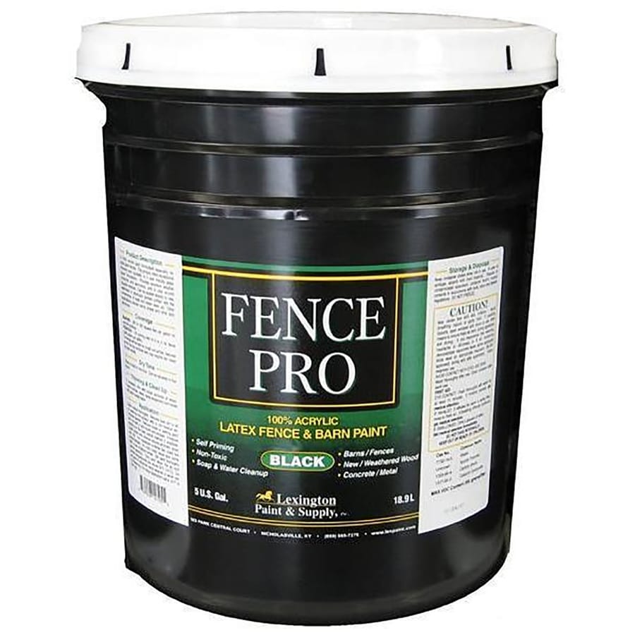 Lexington Paint Supply Satin Fence Pro Black Satin Exterior Paint 5 Gallon In The Exterior Paint Department At Lowes Com