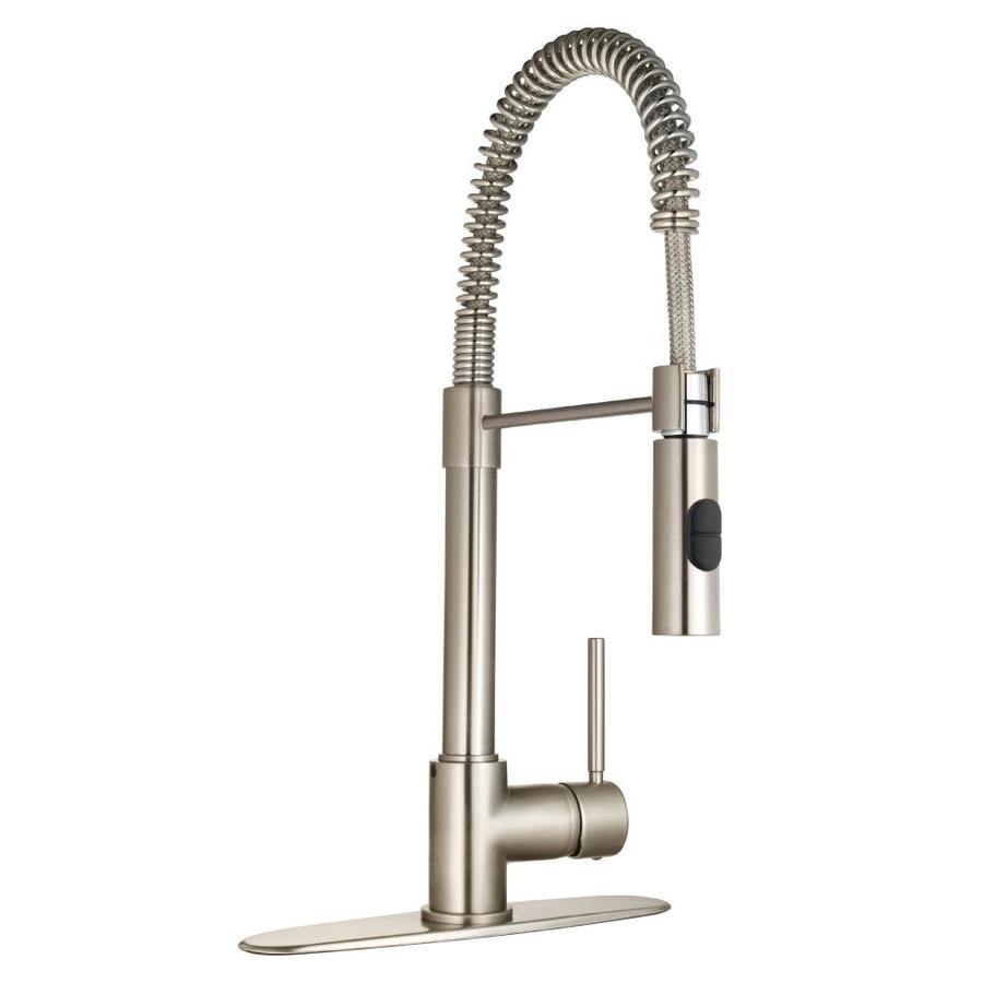 LaToscana Elba Brushed Nickel 1-Handle Pull-Down Sprayer Kitchen Faucet