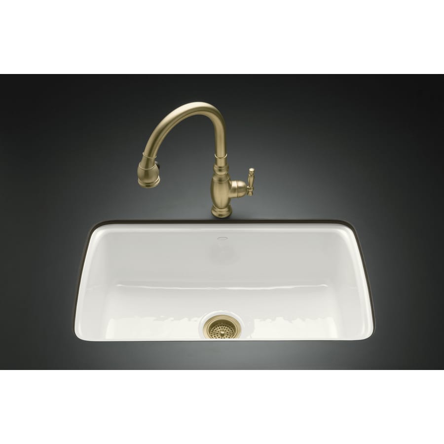 KOHLER Cape Dory 22-in x 33-in White Single-Basin Cast ...