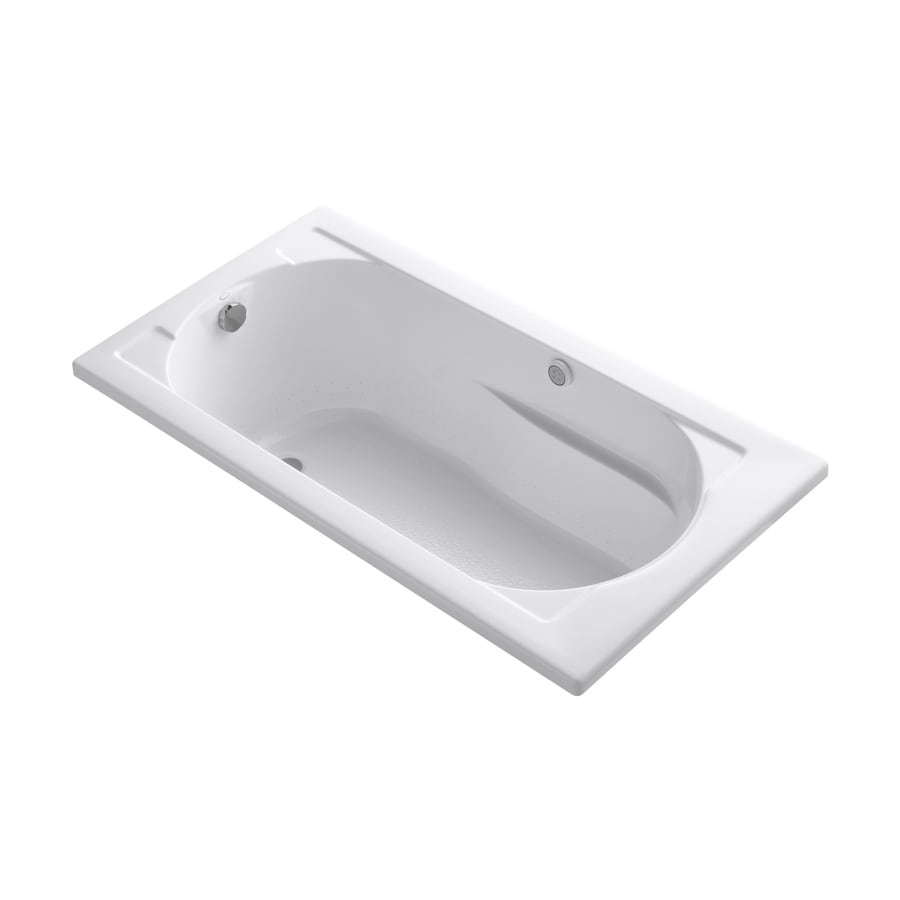 KOHLER Devonshire 32-in W x 60-in L White Acrylic Oval In Rectangle Reversible Drain