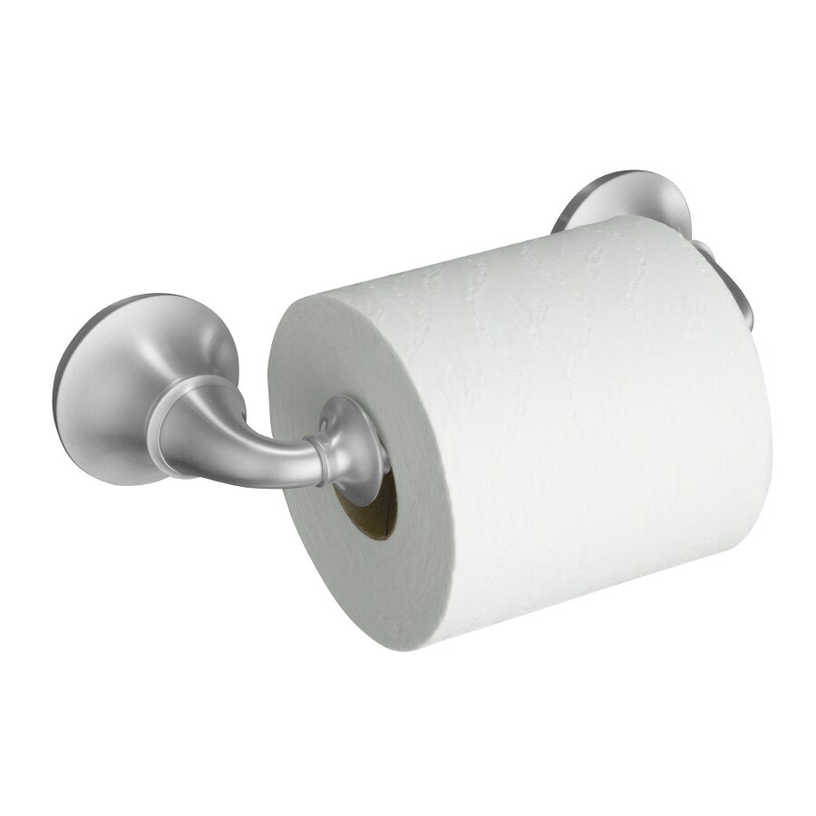 KOHLER Fort Brushed Chrome Wall Mount Spring-Loaded Toilet ...