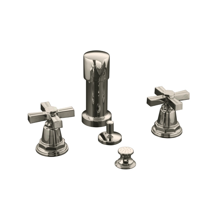 KOHLER Pinstripe Vibrant Polished Nickel Vertical Spray 4-hole Bidet ...