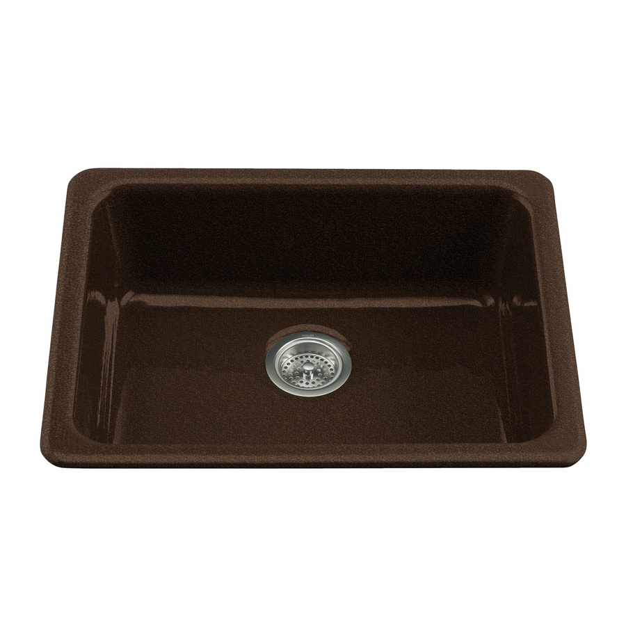 KOHLER Black 'n Tan Single-Basin Cast Iron Kitchen Sink at Lowes.com