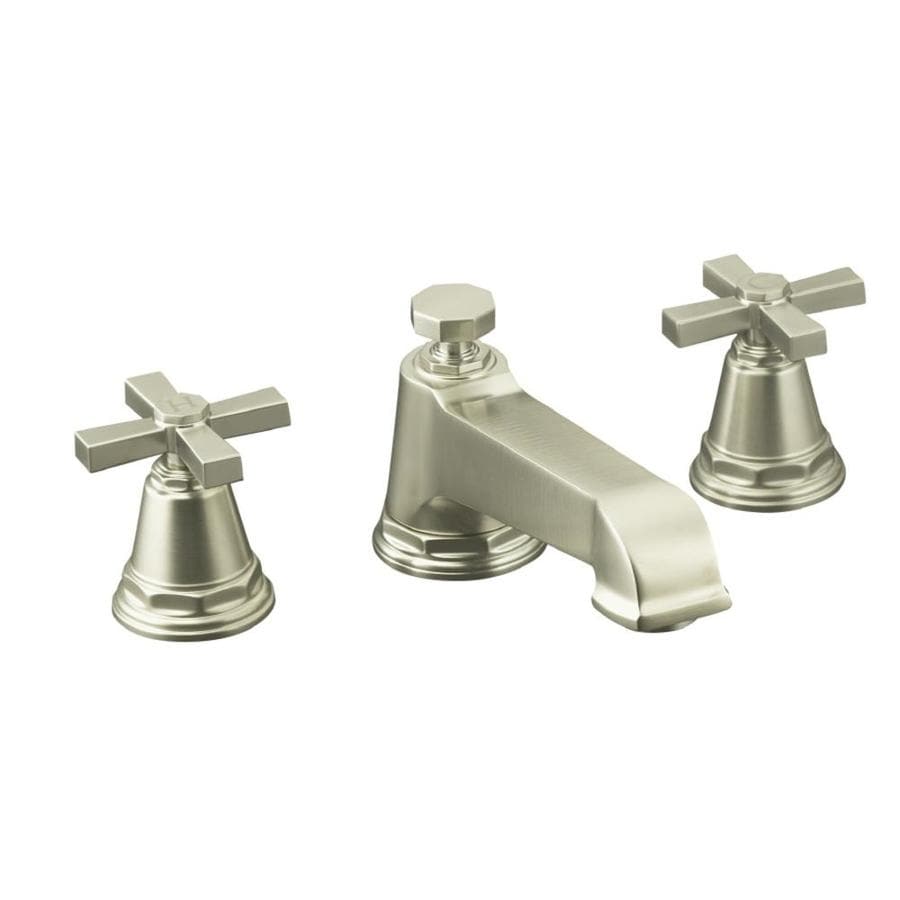 Kohler Pinstripe Vibrant Brushed Nickel 2 Handle Deck Mount Roman Bathtub Faucet At 3176