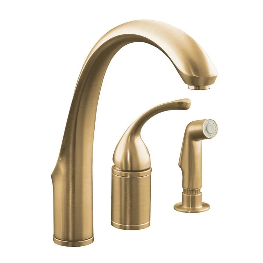 Shop Kohler Forte Vibrant Brushed Bronze Handle Deck Mount High Arc