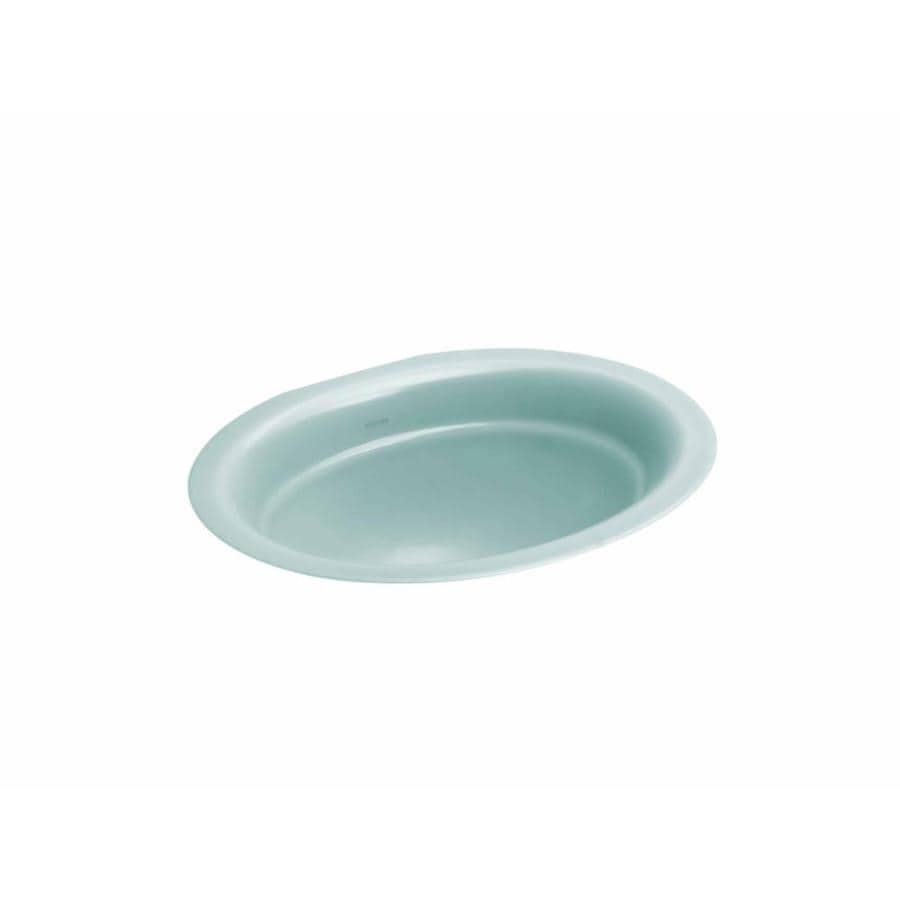 Shop KOHLER Serif Vapour Green Cast Iron Undermount Oval Bathroom Sink at Lowes.com