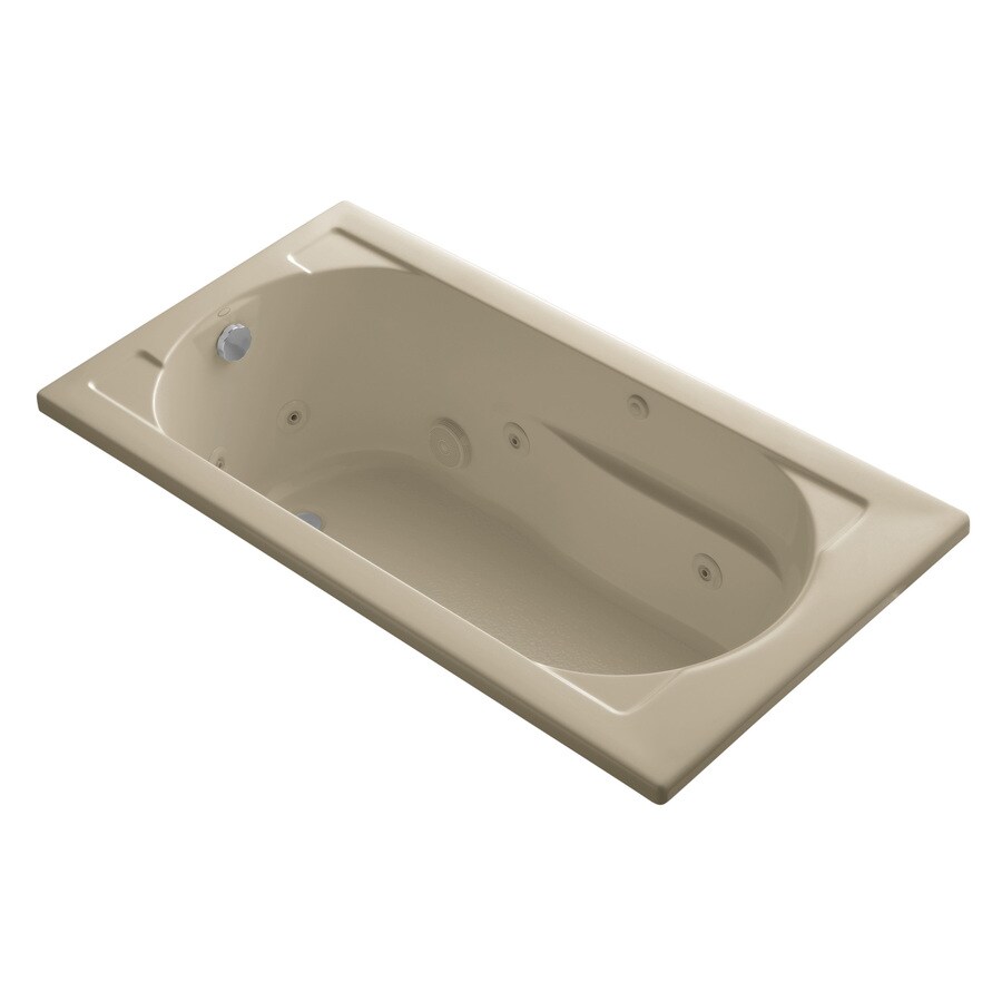 KOHLER 1357-H-33 Devonshire Mexican Sand Acrylic Oval in Rectangle Whirlpool Tub (Common: 32-in x 60-in; Actual: 20-in x 32-in x 60-in)