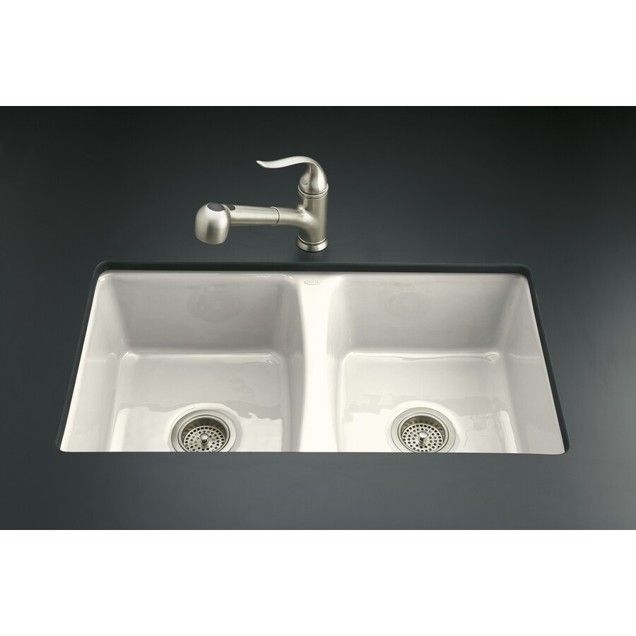 Kohler Deerfield 22 In X 33 Biscuit Double Basin Cast Iron Kohler Deerfield 22 In X 33 Biscuit Double Basin Cast Iron Undermount