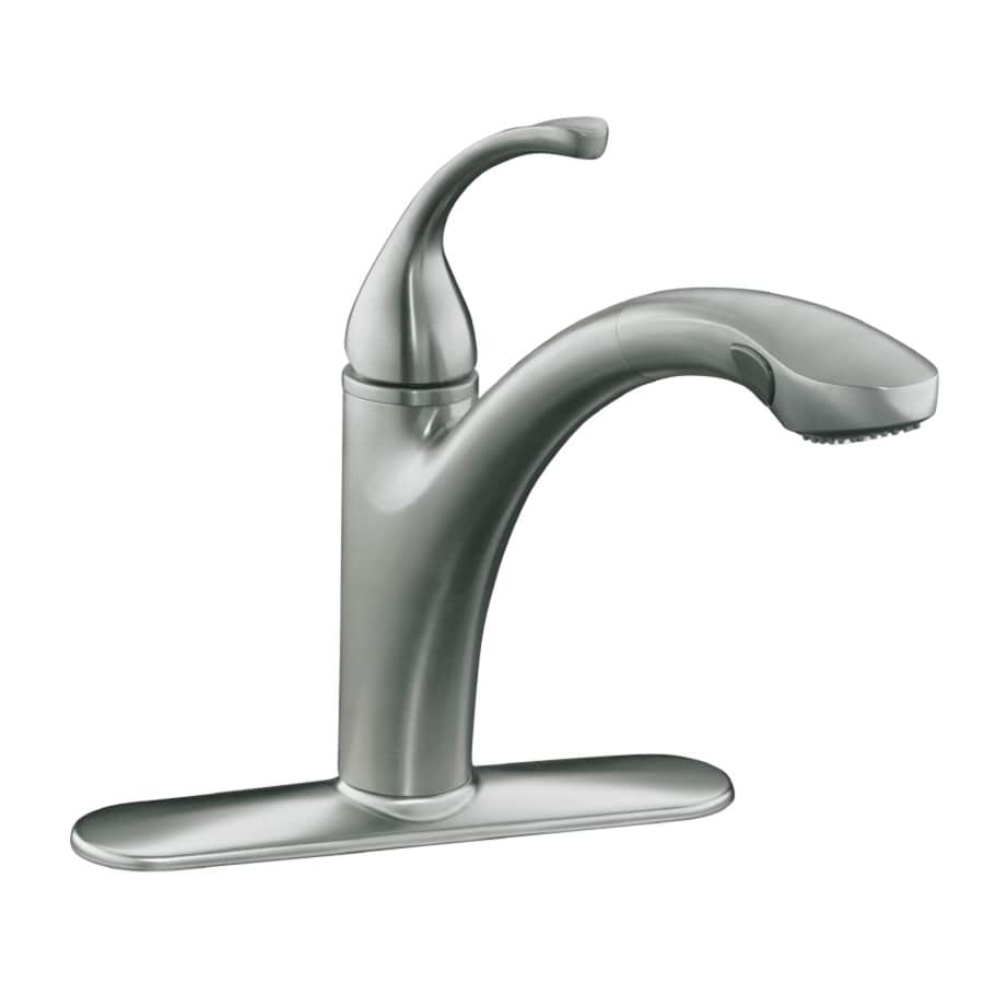 Kohler Forte Vibrant Stainless 1 Handle Deck Mount Pull Out