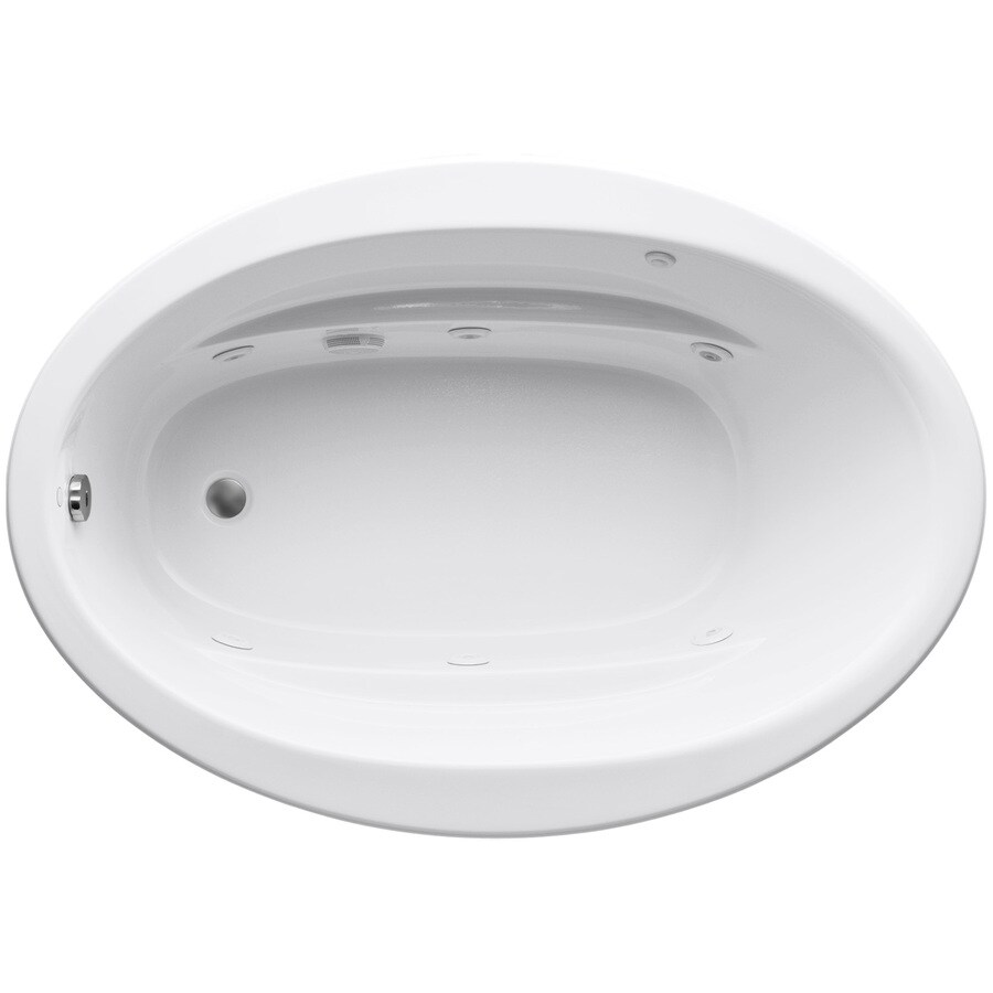 KOHLER Sunward Biscuit Acrylic Oval Whirlpool Tub at