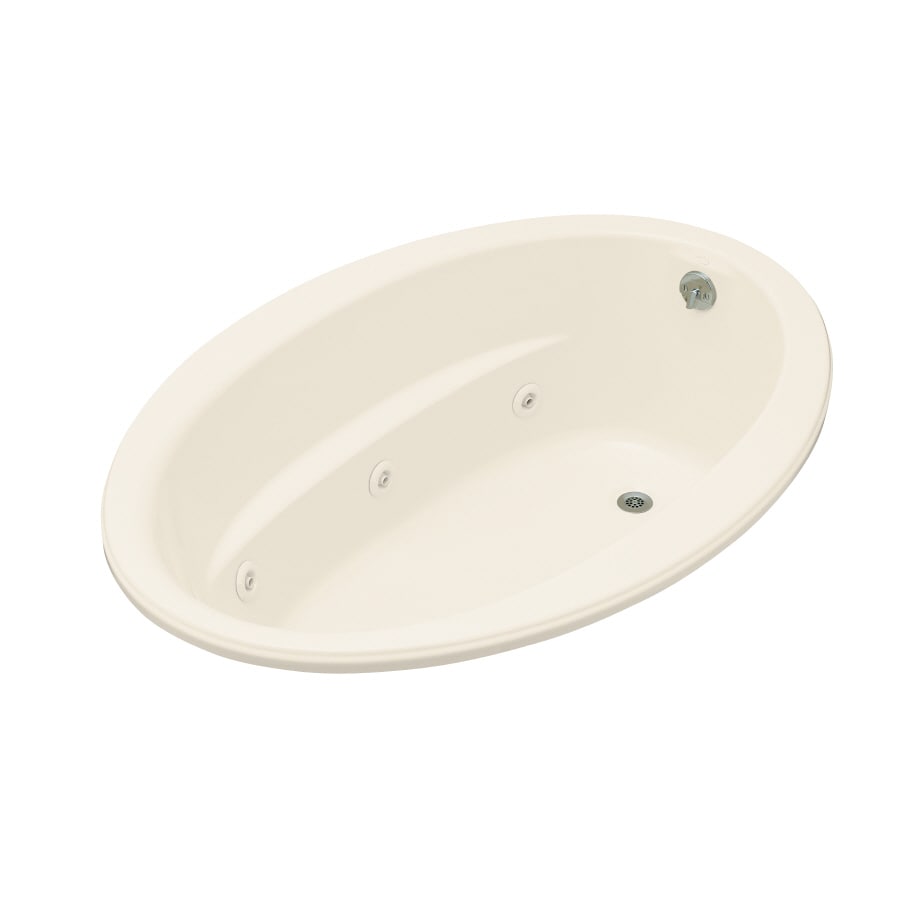KOHLER Sunward Almond Acrylic Oval Whirlpool Tub at