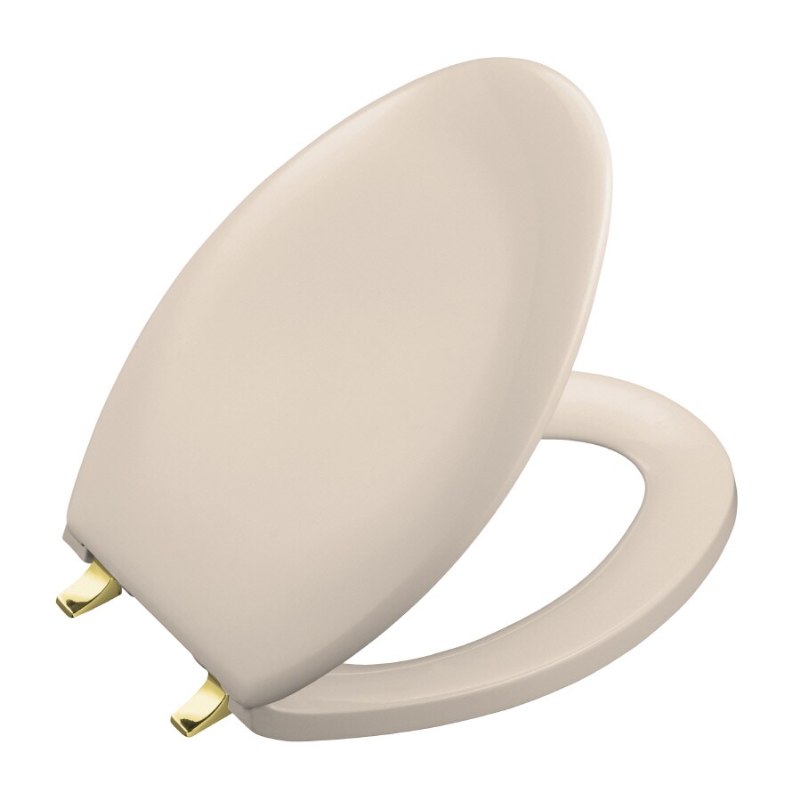 KOHLER Elongated Innocent Blush Bancroft Toilet Seat in the Toilet