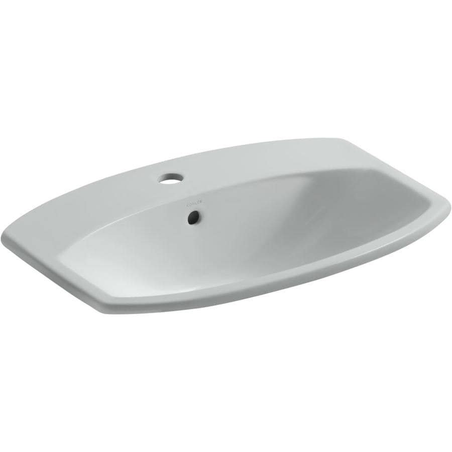Shop KOHLER Cimarron Biscuit Drop-in Rectangular Bathroom Sink with ...