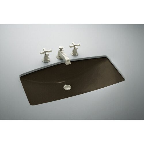 KOHLER ManS Lav Black N Tan Cast Iron Undermount Rectangular Bathroom ...