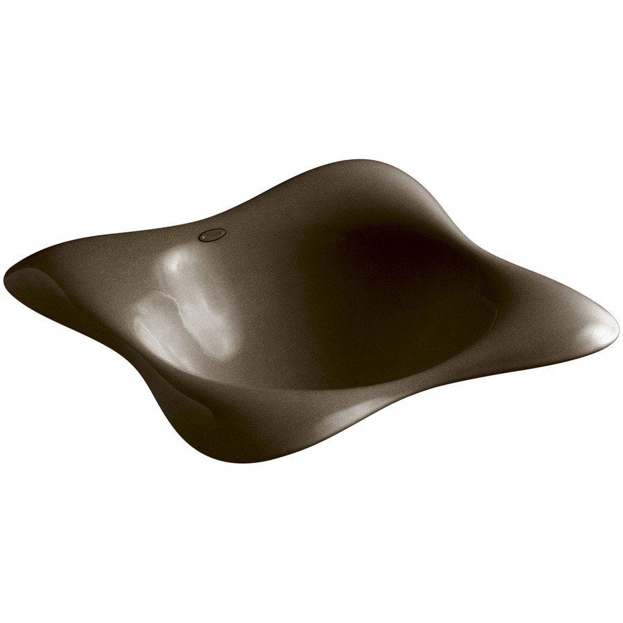 KOHLER Dolce Vita Black 'N Tan Cast Iron DropIn Square Bathroom Sink