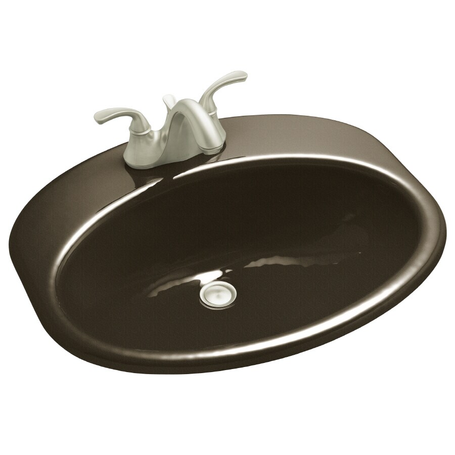 KOHLER Providence Black 'n Tan Cast Iron Bath Sink at