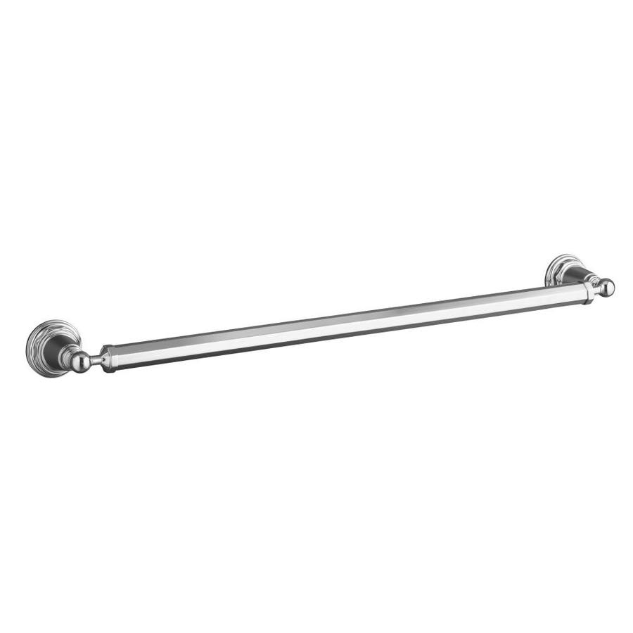 KOHLER Pinstripe 24in Polished Chrome Wall Mount Single Towel Bar in