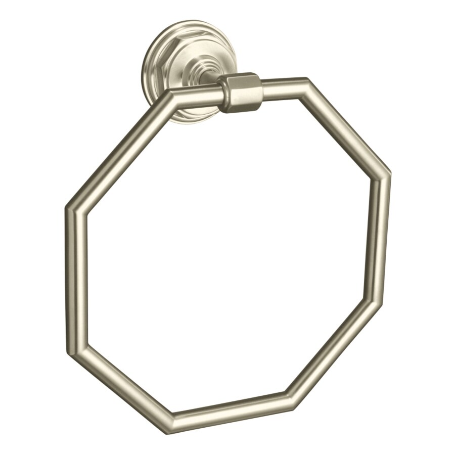 KOHLER Pinstripe Vibrant Brushed Nickel Wall Mount Towel Ring at