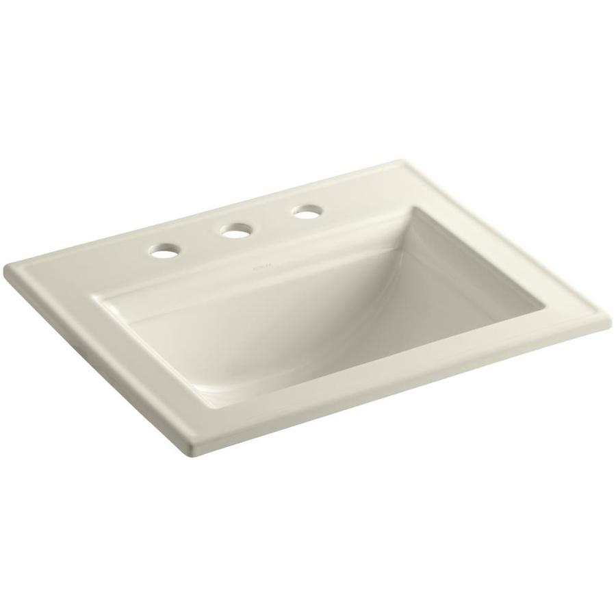 KOHLER Memoirs Almond Drop-In Rectangular Bathroom Sink with Overflow Drain