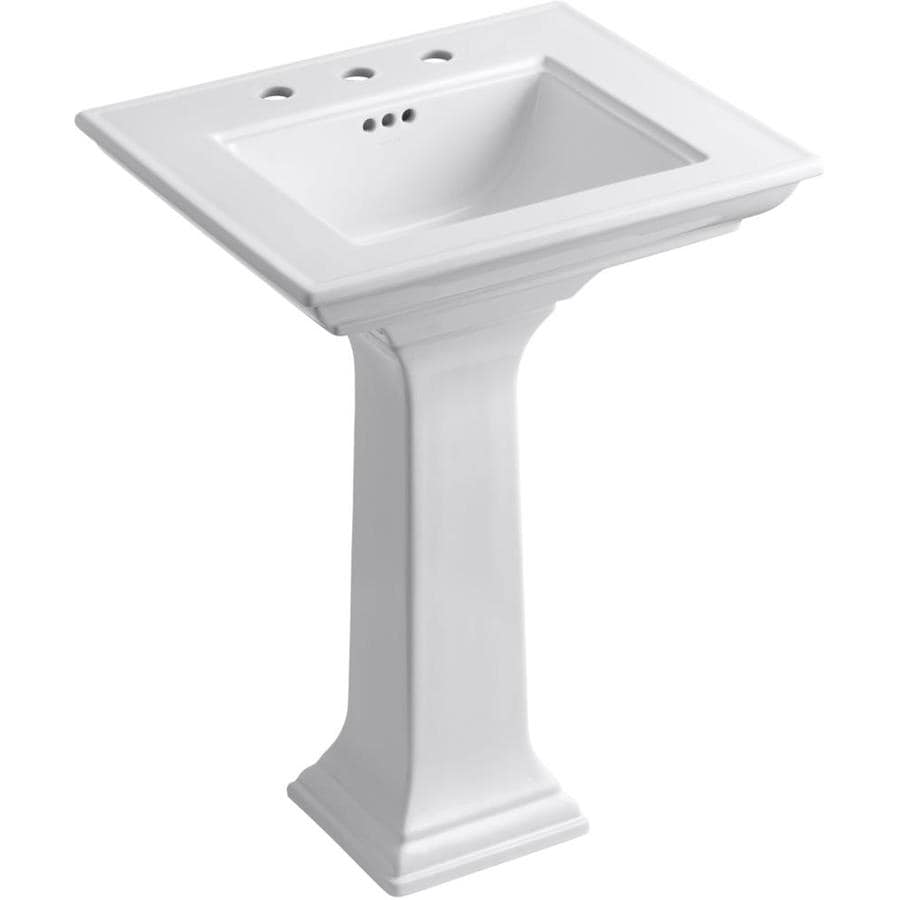 Shop KOHLER Memoirs 34.75in H White Fire Clay Pedestal Sink at Lowes.com