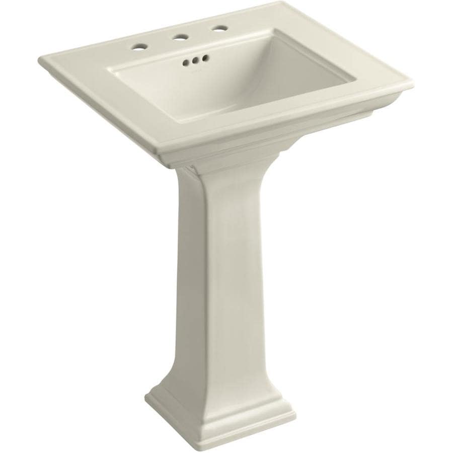 KOHLER Memoirs 34.75-in H Almond Fire Clay Pedestal Sink Combo