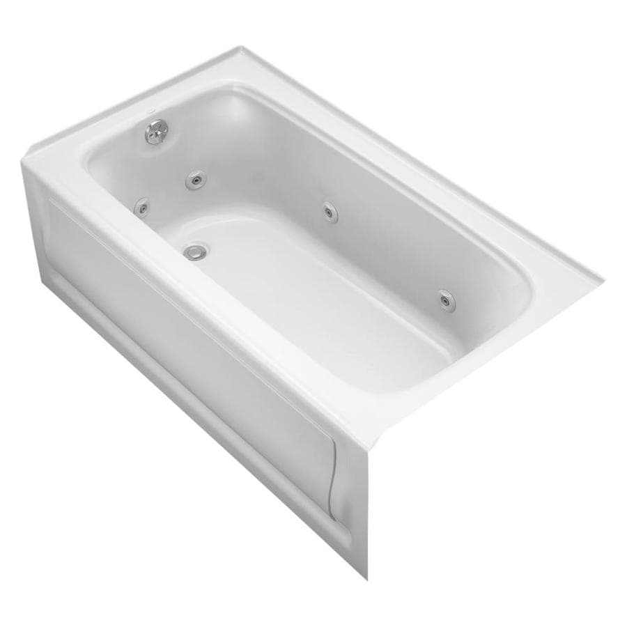 Kohler Bancroft White Acrylic Rectangular Whirlpool Tub Common Kohler Bancroft White Acrylic Rectangular Whirlpool Tub Common 32 In X 60