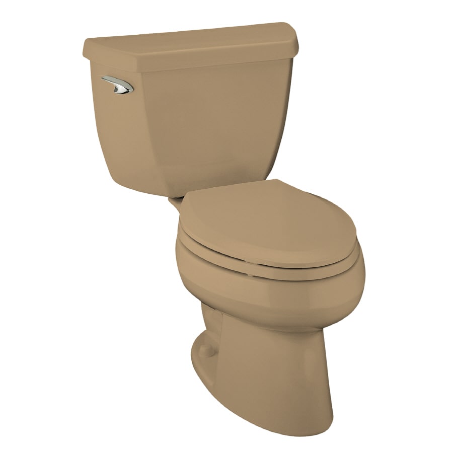 KOHLER Mexican Sand RoughIn Elongated Pressure Assist Toilet in the