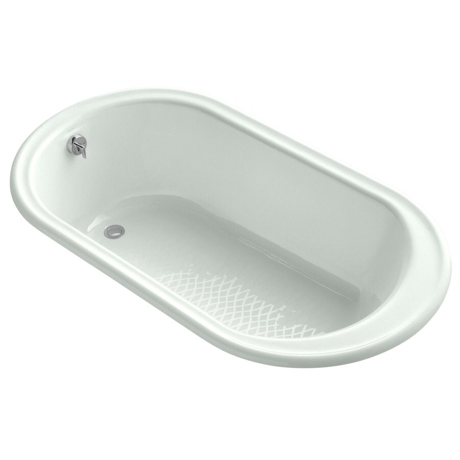 Kohler Iron Works Sea Salt Cast Oval Drop In Bathtub Kohler Iron Works Sea Salt Cast Oval Drop In Bathtub With Reversible Drain