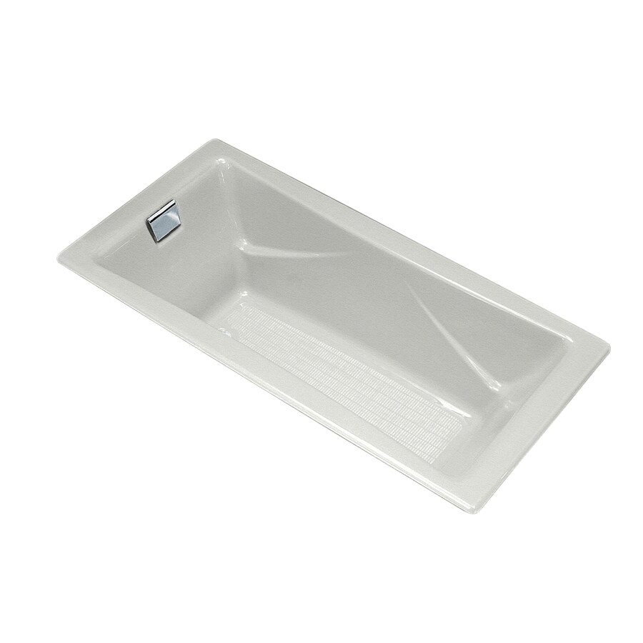KOHLER 863-FF Tea-For-Two Sea Salt Cast Iron Rectangular Drop-In Bathtub with Reversible Drain (Common: 36-in x 72-in; Actual: 20.88-in x 36-in x 71.75-in)