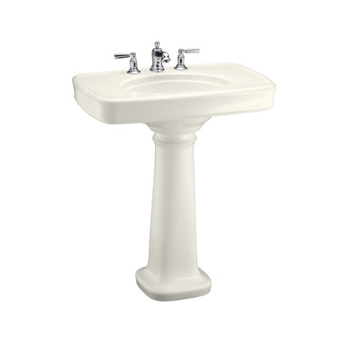 KOHLER Bancroft 35.25-in H Biscuit Vitreous China Pedestal Sink Combo ...