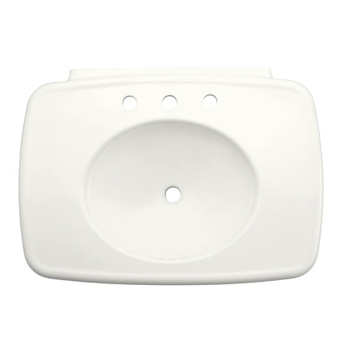 KOHLER Bancroft 30.375in L x 22.25in W White Fire Clay Oval Pedestal