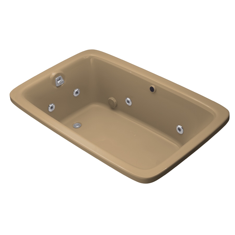 KOHLER 1158-H2-33 Bancroft Mexican Sand Acrylic Rectangular Whirlpool Tub (Common: 42-in x 66-in; Actual: 22-in x 42-in x 66-in)
