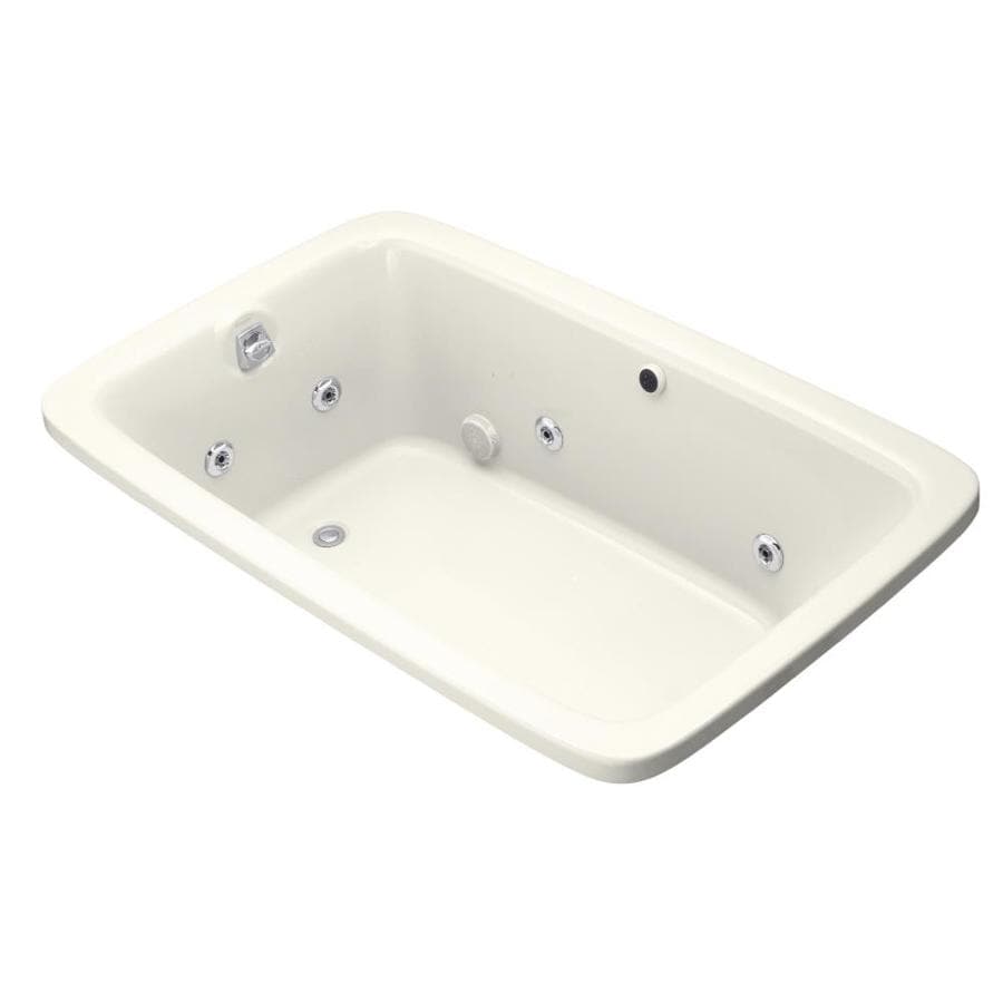 KOHLER 1158-HB-96 Bancroft Biscuit Acrylic Rectangular Whirlpool Tub (Common: 42-in x 66-in; Actual: 22-in x 42-in x 66-in)