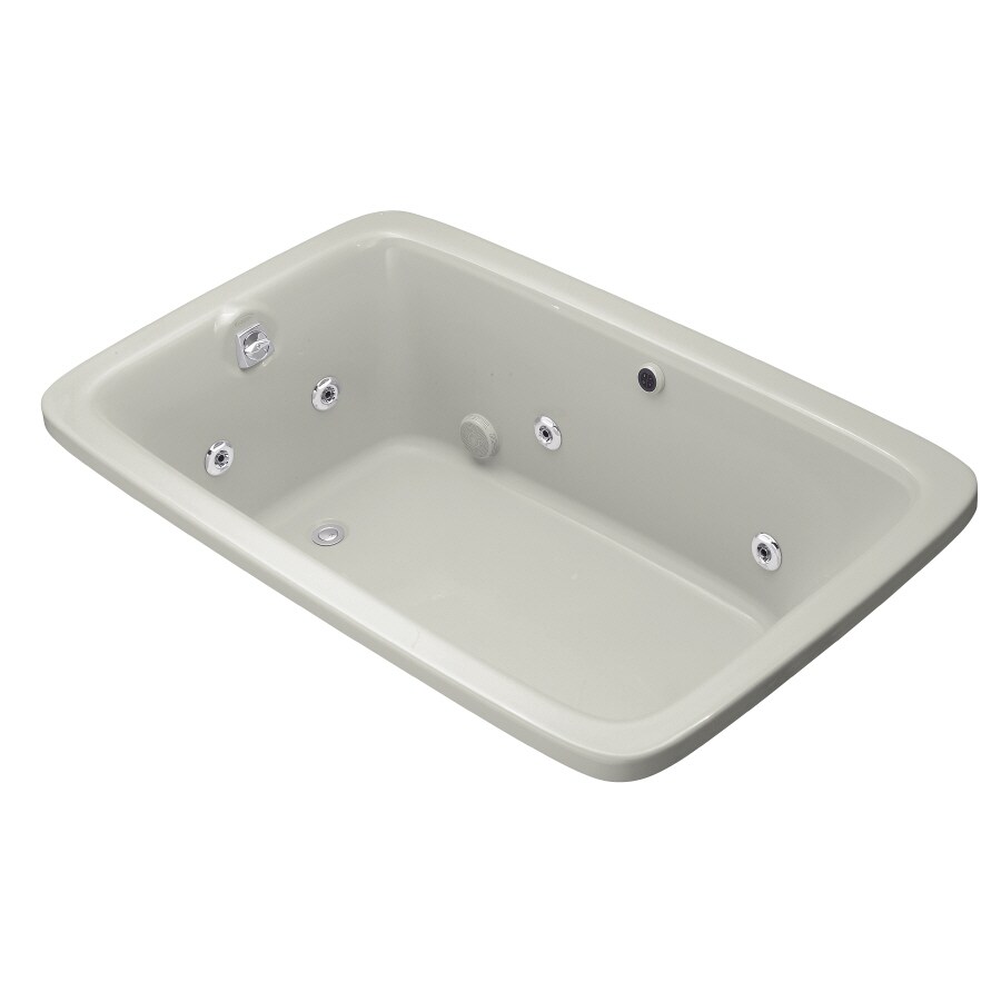 KOHLER 1158-HE-95 Bancroft Ice Grey Acrylic Rectangular Whirlpool Tub (Common: 42-in x 66-in; Actual: 22-in x 42-in x 66-in)
