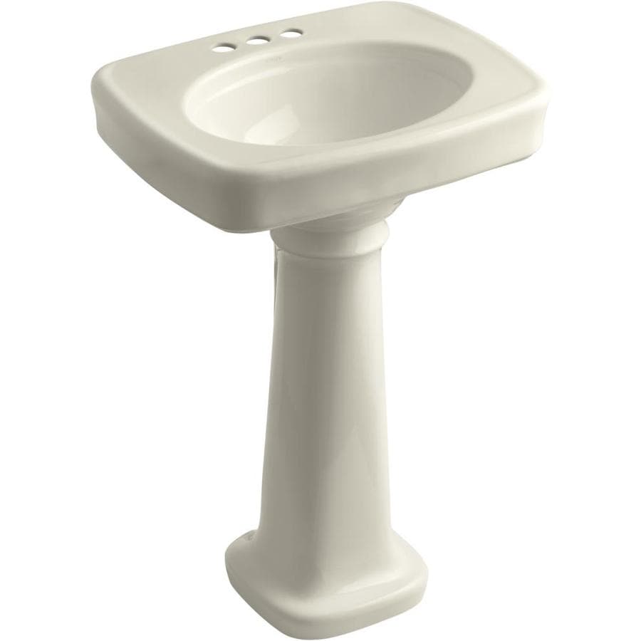 ... Bancroft 35.25-in H Almond Vitreous China Pedestal Sink at Lowes.com