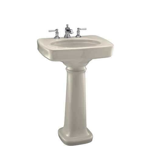 KOHLER Bancroft 35.25in H Almond Vitreous China Pedestal Sink at