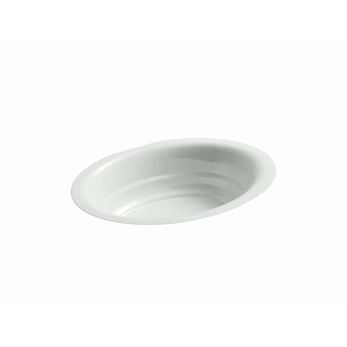 KOHLER Garamond Sea Salt Cast Iron Undermount Oval Bathroom Sink (21.0625-in x 16.25-in) in the Bathroom Sinks department at... 