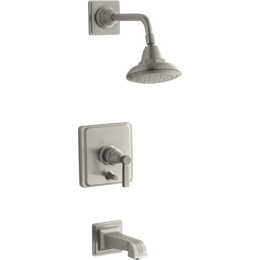 KOHLER Pinstripe Vibrant Brushed Nickel 1Handle Bathtub And Shower Faucet Trim Kit at