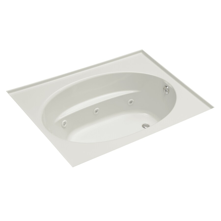 KOHLER 1114-H-95 Windward Ice Grey Acrylic Oval in Rectangle Whirlpool Tub (Common: 42-in x 72-in; Actual: 21-in x 42-in x 72-in)