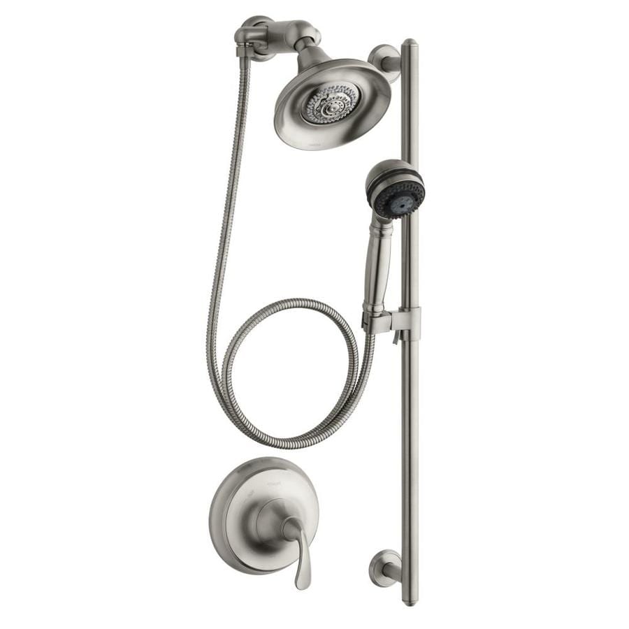 Kohler Forte Vibrant Brushed Nickel 3 Spray Dual Shower Head At