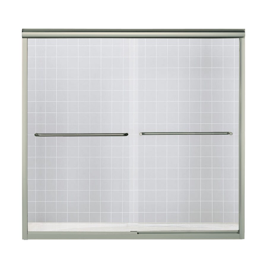Sterling 59 63 In W X 58 312 H Brushed Nickel Frameless Sterling 59 63 In W X 58 312 H Brushed Nickel Frameless Bathtub Door