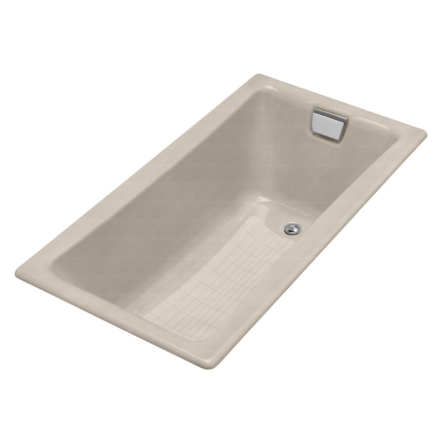 KOHLER 850-FD Tea-For-Two Cane Sugar Cast Iron Rectangular Drop-In Bathtub with Reversible Drain (Common: 32-in x 60-in; Actual: 18.25-in x 32-in x 60-in)