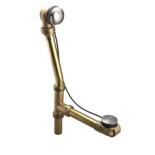 KOHLER 1.5in Vibrant Brushed Nickel Cable Drive Drain with Brass Pipe